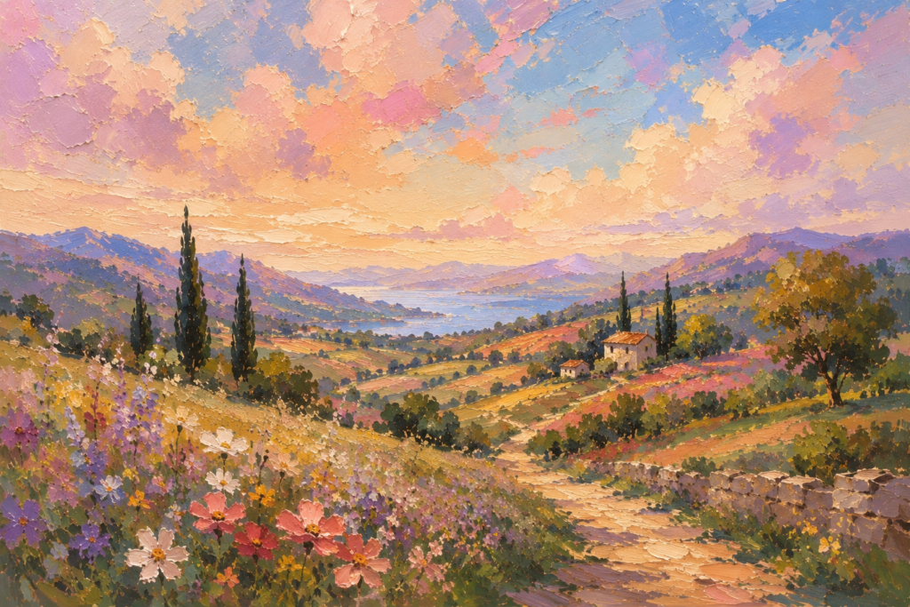 colorful flower path